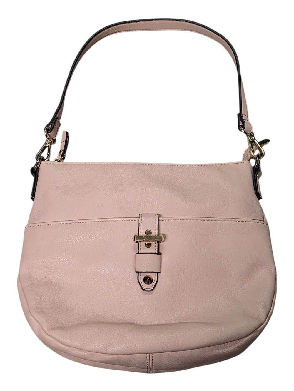 INC Blush Pink Hobo Shoulder Bag Gold Turn Lock Faux Leather Purse
